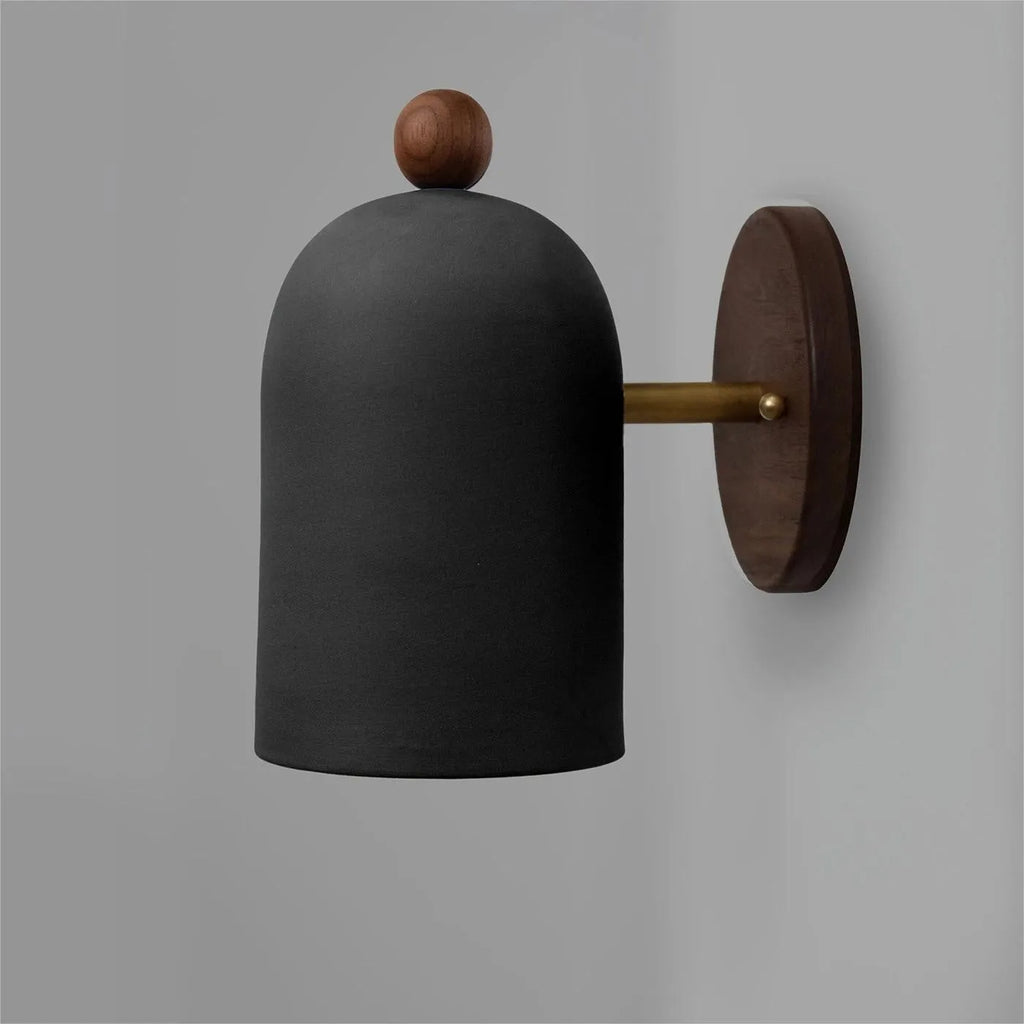 Japanese Zen ball light black wall lamp with 350 degree rotation for hallway bedside lighting
