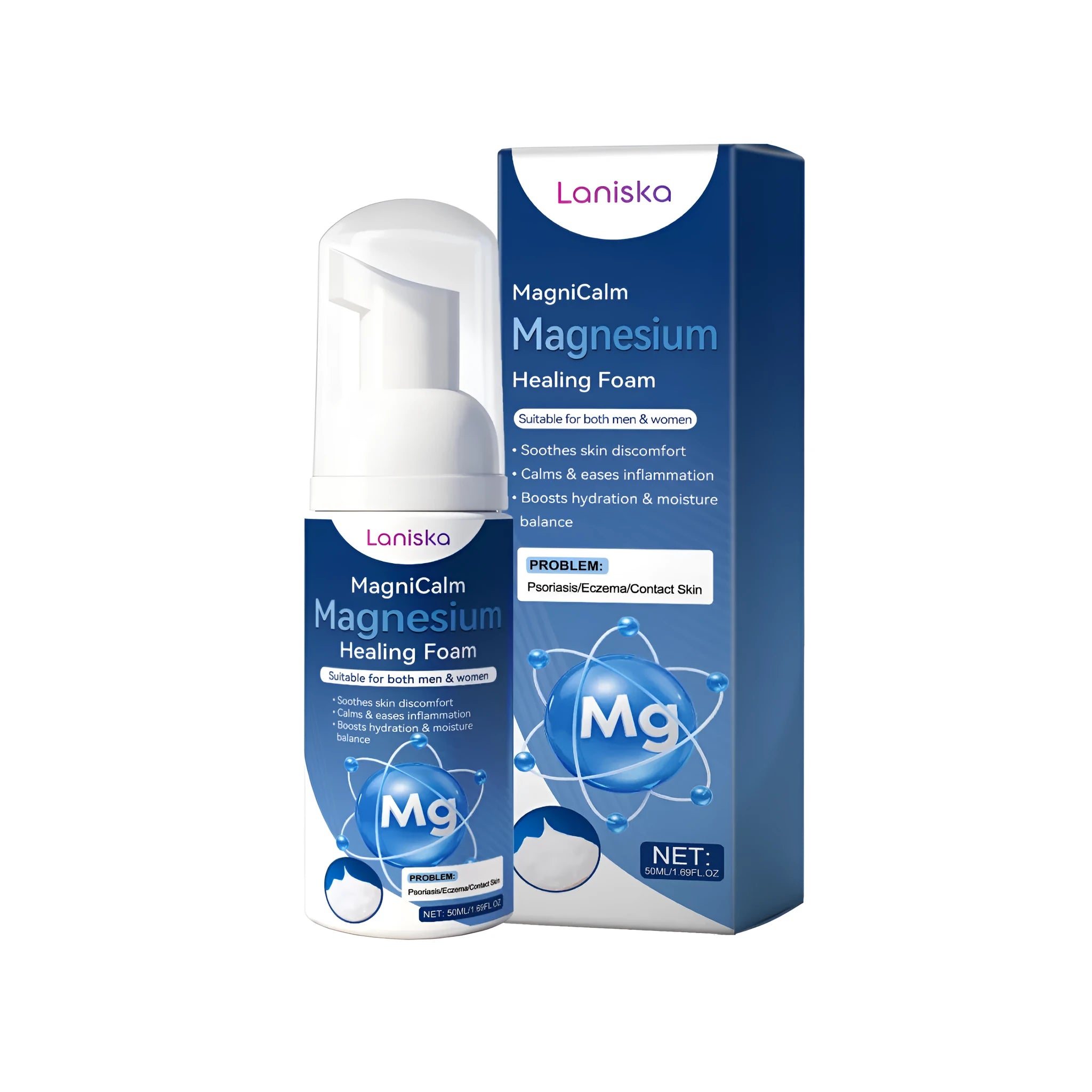 Magnesium Healing Foam 50ml cleanser with coconut fruit extract and DNA magnesium