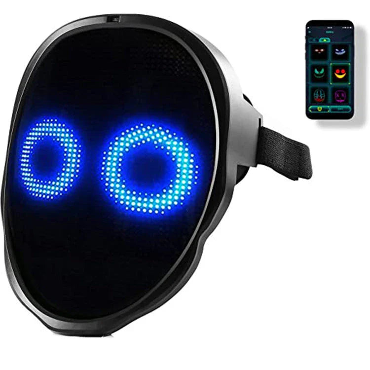 Vibrant LED Face Mask with color-changing display for festive events and celebrations