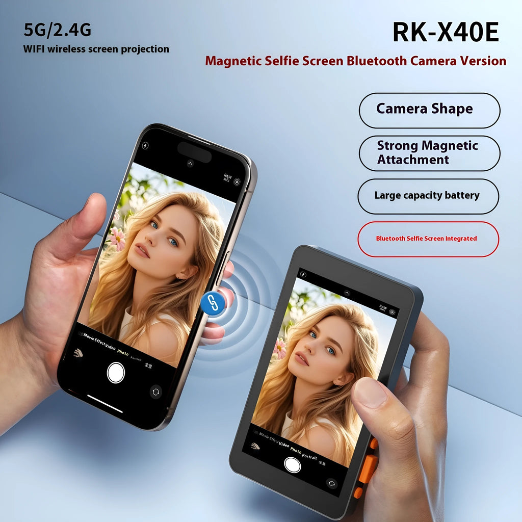 RK X40E Ultra wireless magnetic multi-monitoring device with 4-inch screen in black plastic