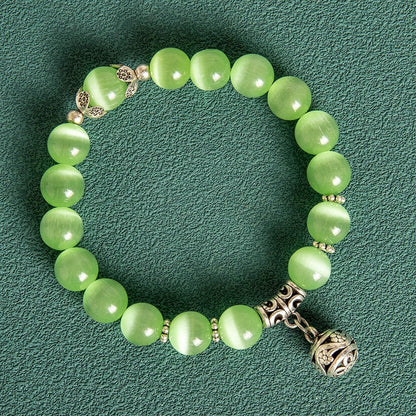 10mm Hollow Ball Korean Style Crystal Opal Beaded Bracelet in various colours