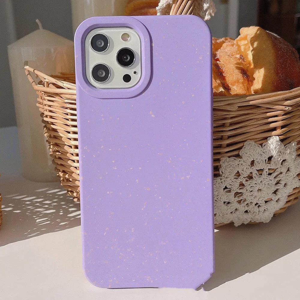 Wheat straw fibre biodegradable rear cover case for iPhone 14 Pro Max in multiple colours.