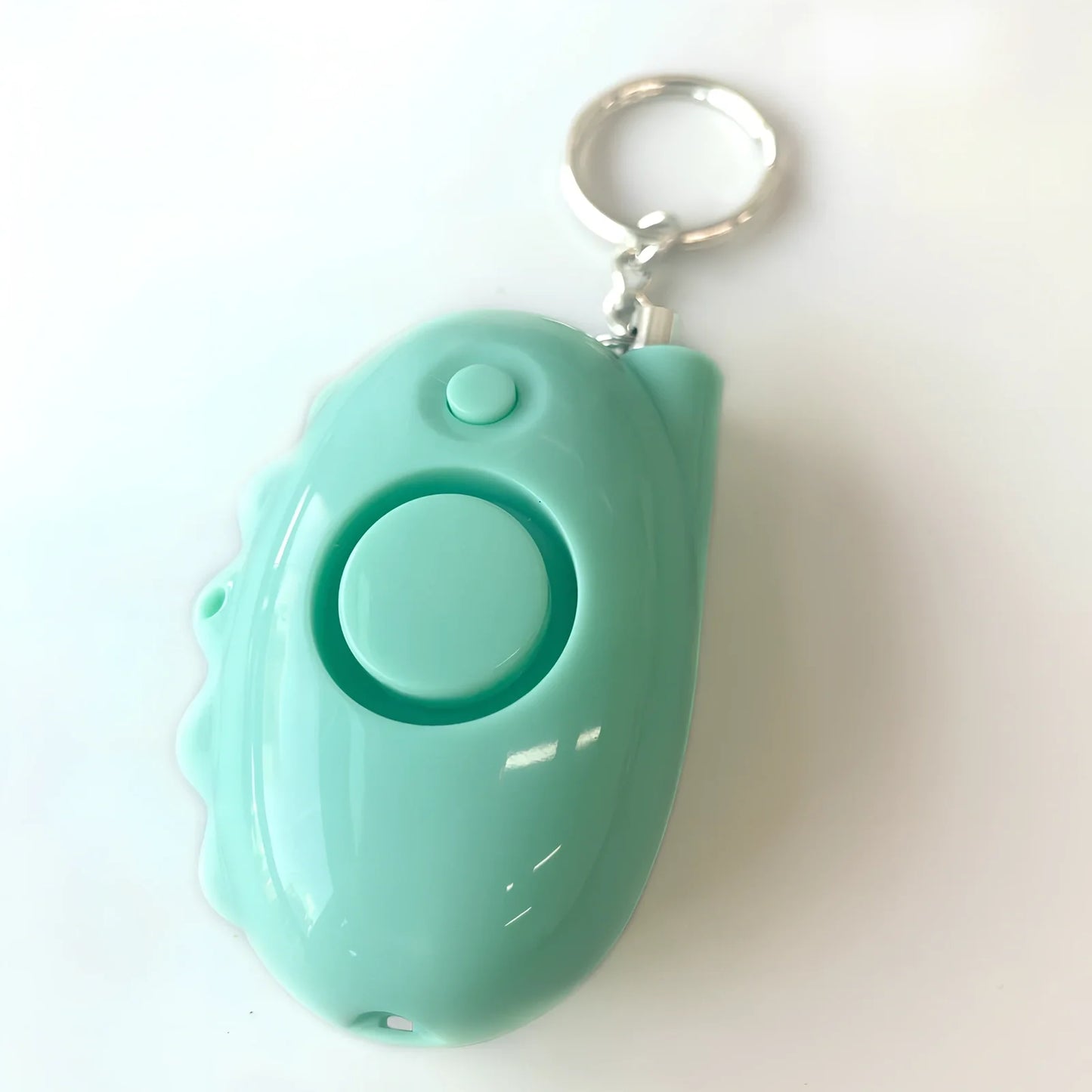 Green wrist strap self-defence key chain with perfume bottle, window breaker, alarm, and stick attachments, 10cm holder