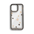 Hard PC phone case with engraved lucky star doodle design and acrylic side finish