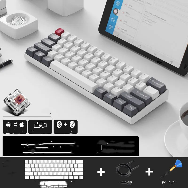 RK 61 wireless mechanical keyboard with 61-key compact layout and carrying belt