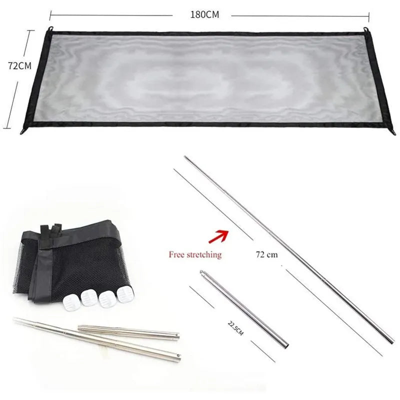 Portable folding dog quarantine fence in cloth mesh, small size 110x72cm, set up indoors