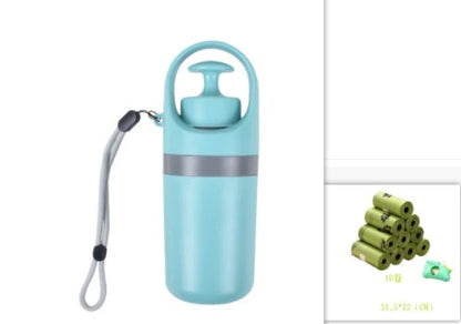 Portable dog poop scooper with claw mechanism and built-in bag dispenser for easy pet waste cleanup