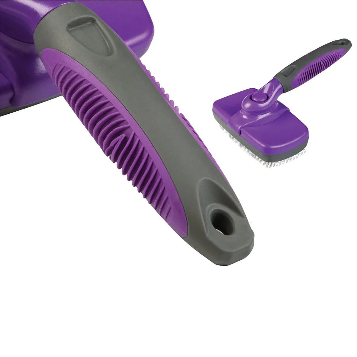 Self-cleaning slicker brush with retractable bristles, PP material, 12.5x7cm comb surface, 11.5cm handle, Pet Comb colour