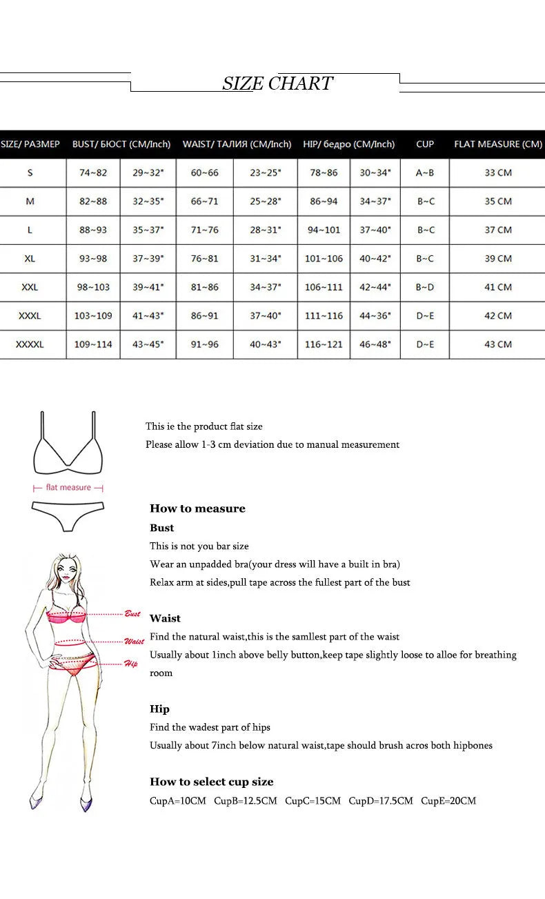 Three-piece backless push-up bikini set in solid colour with matching top, panties, and skirt