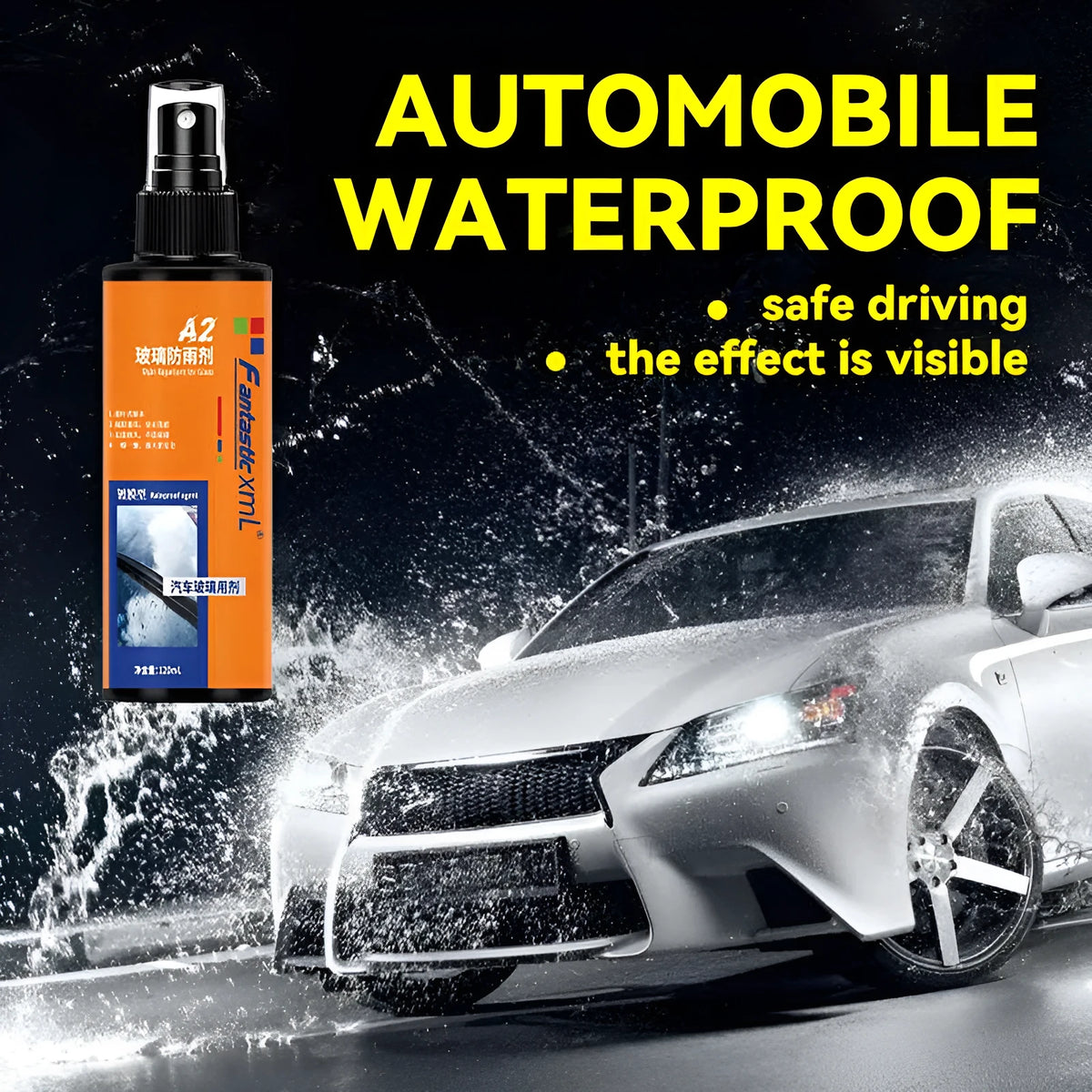 120ml glass oil film remover stock solution with rain proof and fog proof agents in liquid bottles