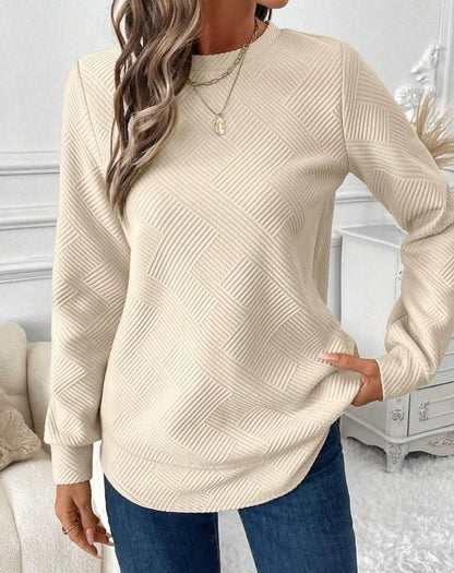 Women's Casual Long Sleeve Crew Neck Shirt in various colors
