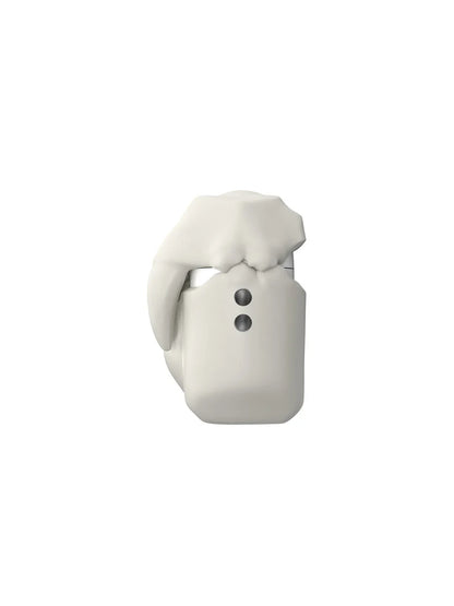 Silicone AirPods Pro charging case with Halloween-themed teeth design and keychain attachment