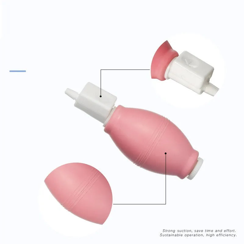 Silicone hand-kneaded manual breast pump in pink and blue for mothers