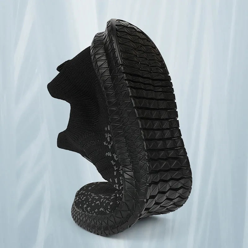 Men's mesh sneakers breathable non-slip EVA sole solid colour car stitching flat heel spring casual shoes