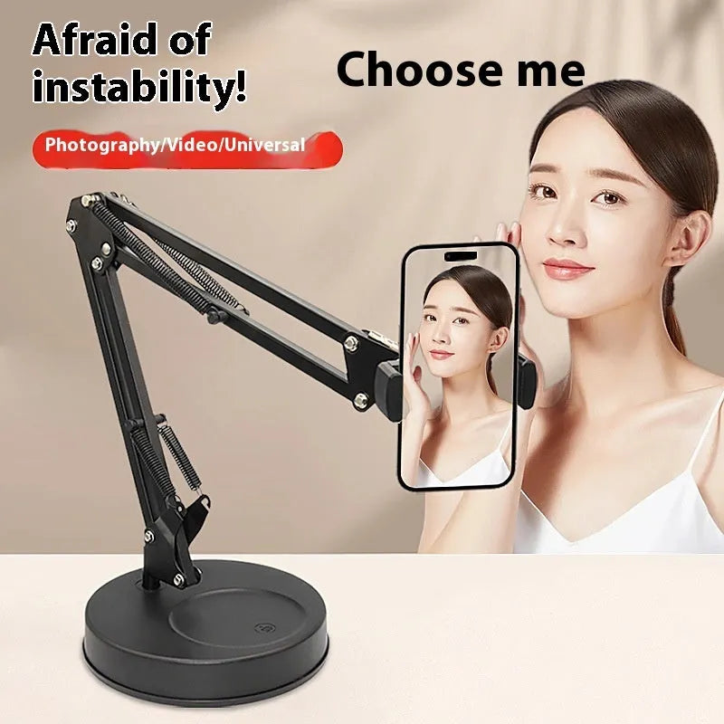 Desktop adjustable mobile live streaming photography stand with ABS metal universal phone holder