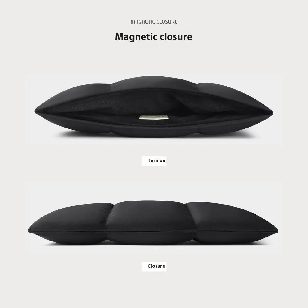 Soft fluffy polyester laptop sleeve in black retro style for 13-15.6 inch laptops