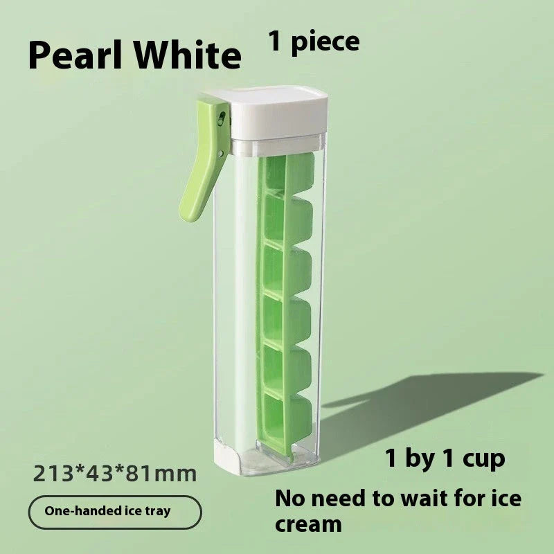 Premium ice cube tray with one-touch release mechanism, made of food-grade materials for clear, perfectly shaped ice cubes