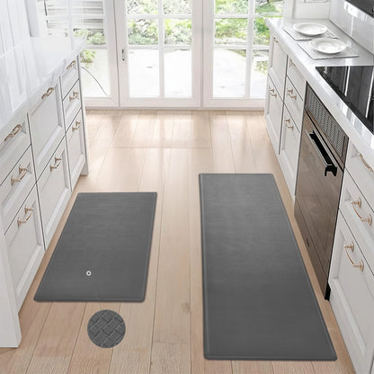 Non-slip kitchen floor mat set in grey, waterproof and easy to clean, dimensions 44x13x13cm