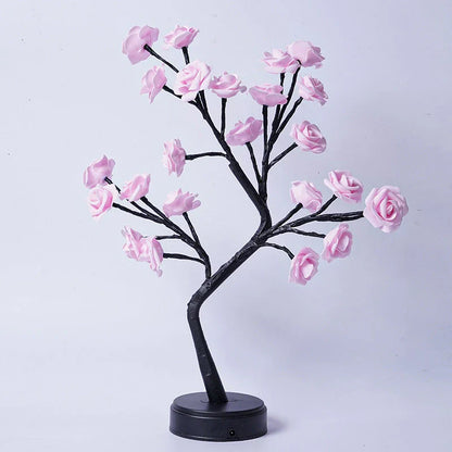 Elegant USB-powered flower lamp with detailed 3D rose design, providing warm, ambient lighting for any room