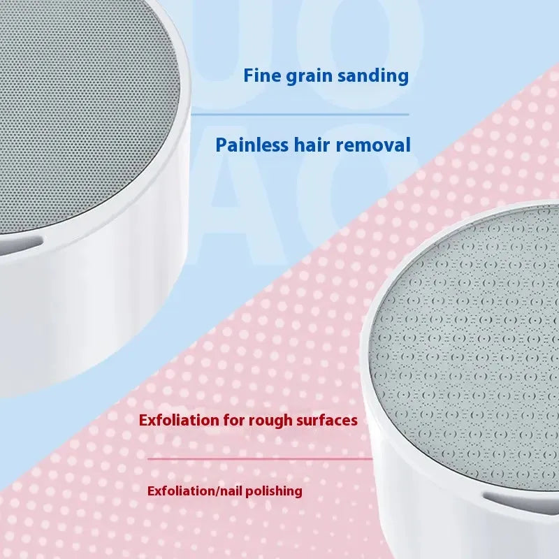 Nano glass 2-in-1 epilator and foot skin grinder device for whole body hair removal