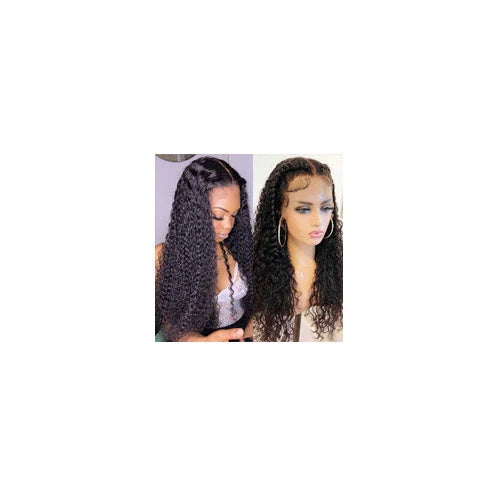 Brazilian Kinky Curly Lace Front Wig in natural color, showcasing voluminous curls and a natural hairline.