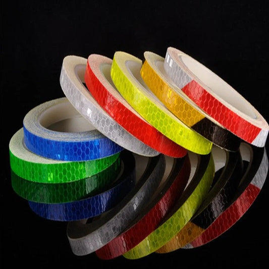 Reflective safety stickers for bicycles and vehicles in multiple colours