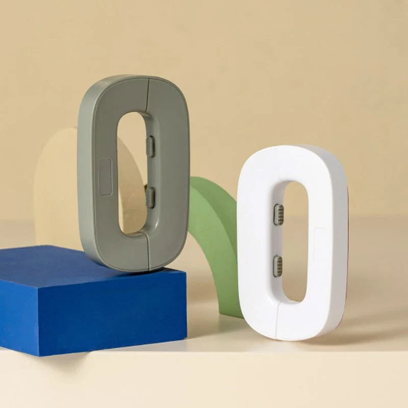 Refrigerator safety lock for toddlers in white and grey with bayonet design