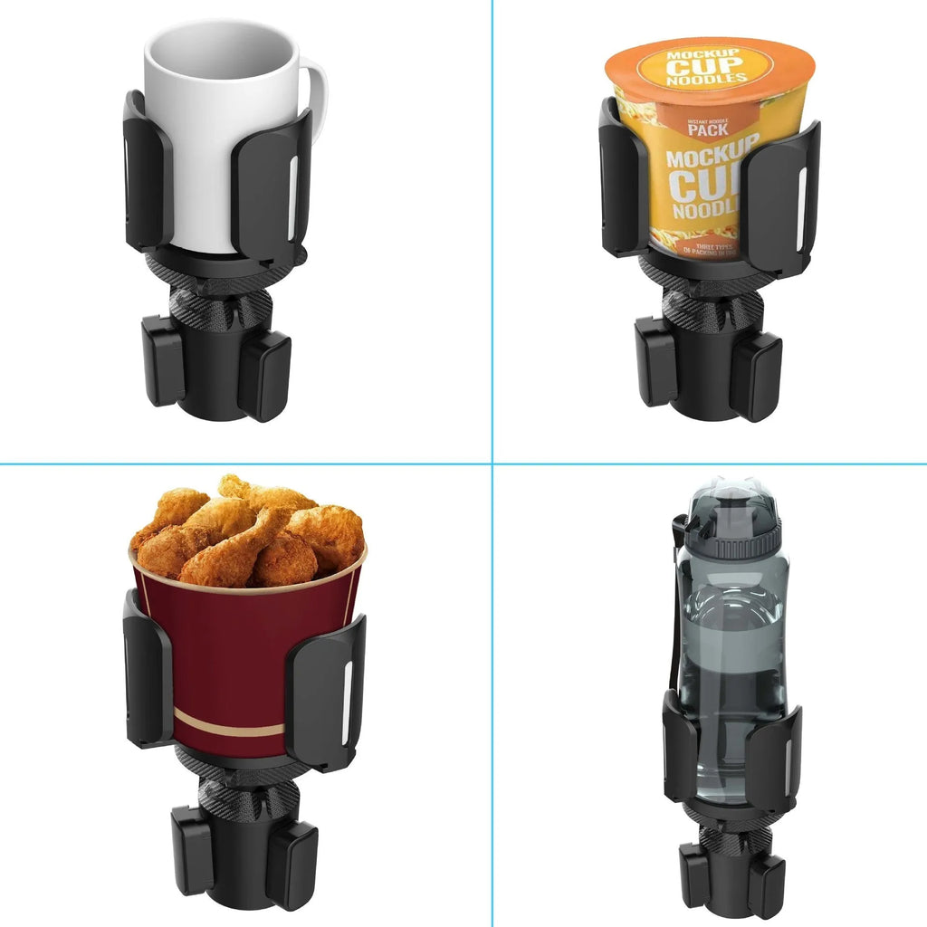 B14 straight car water cup bracket with widened pad in black ABS material on a flat surface