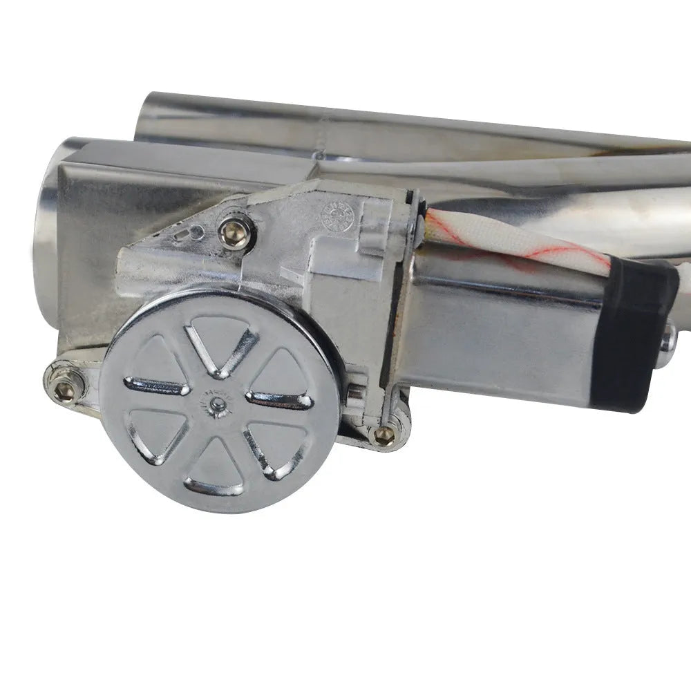 Electronic dual valve exhaust cutout in 304 stainless steel with CNC flange and remote control for car exhaust modification