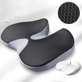 Summer breathable collapse car seat cushion in grey curved bevel shape with polyester fabric