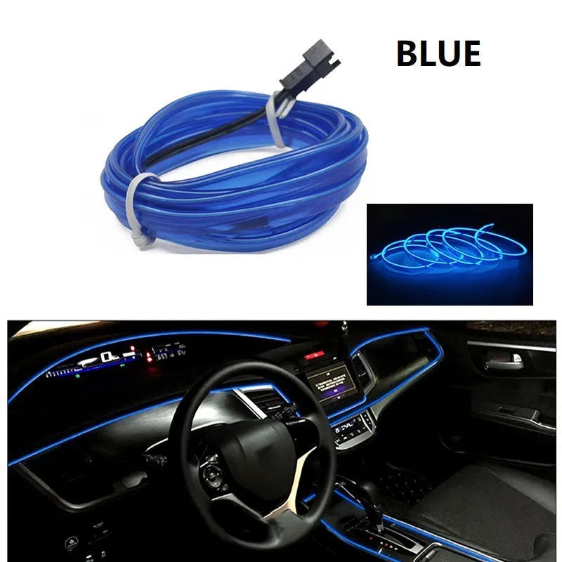 6-metre flexible USB LED car interior ambient lighting strip in multiple colour options