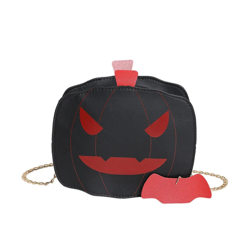 Halloween Cartoon Pumpkin Shoulder Bag in various colours with chain strap
