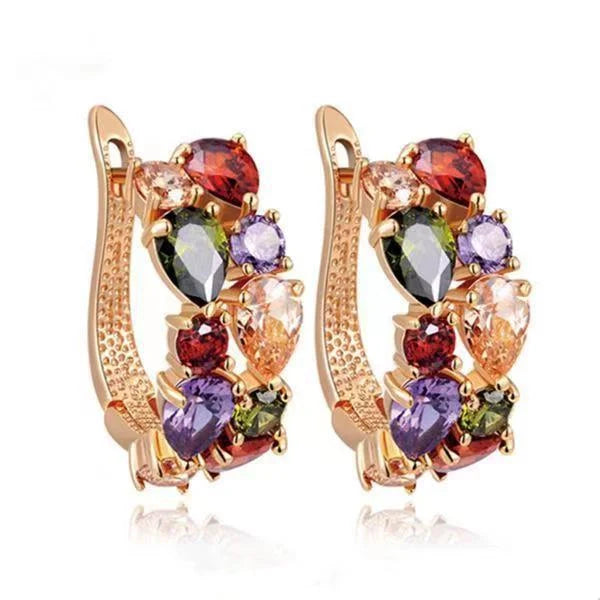 Diamond Crystal Zircon Ear Clip Affordable Luxury Earrings in various colours