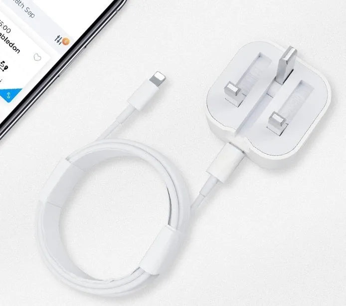 White British Standard 20W PD fast charger with Type-C cable for UK wall sockets