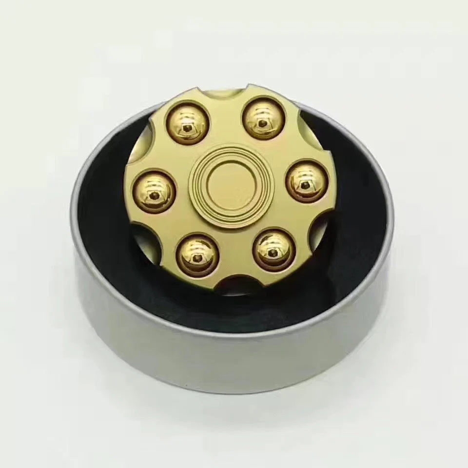 Brass gun revolver bullet fidget toy spinner with detachable rotating parts
