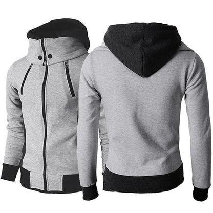 A premium hooded zip-up jacket made of soft, breathable fleece material with touch-screen compatible fingers and a durable zipper closure for outdoor activities.