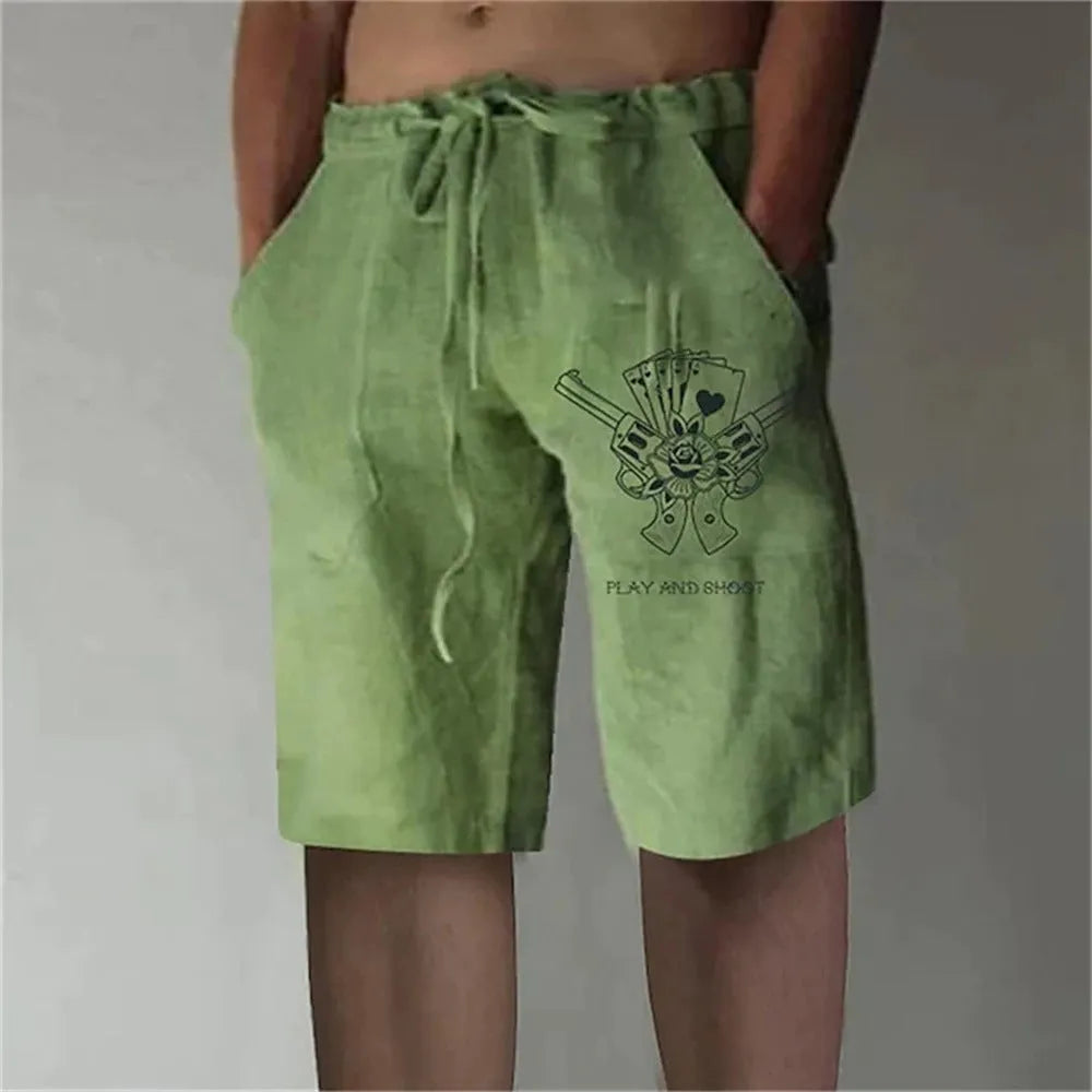 Men's 3D printed beach pants swimming trunks in polyester with digital pattern, size S-6XL