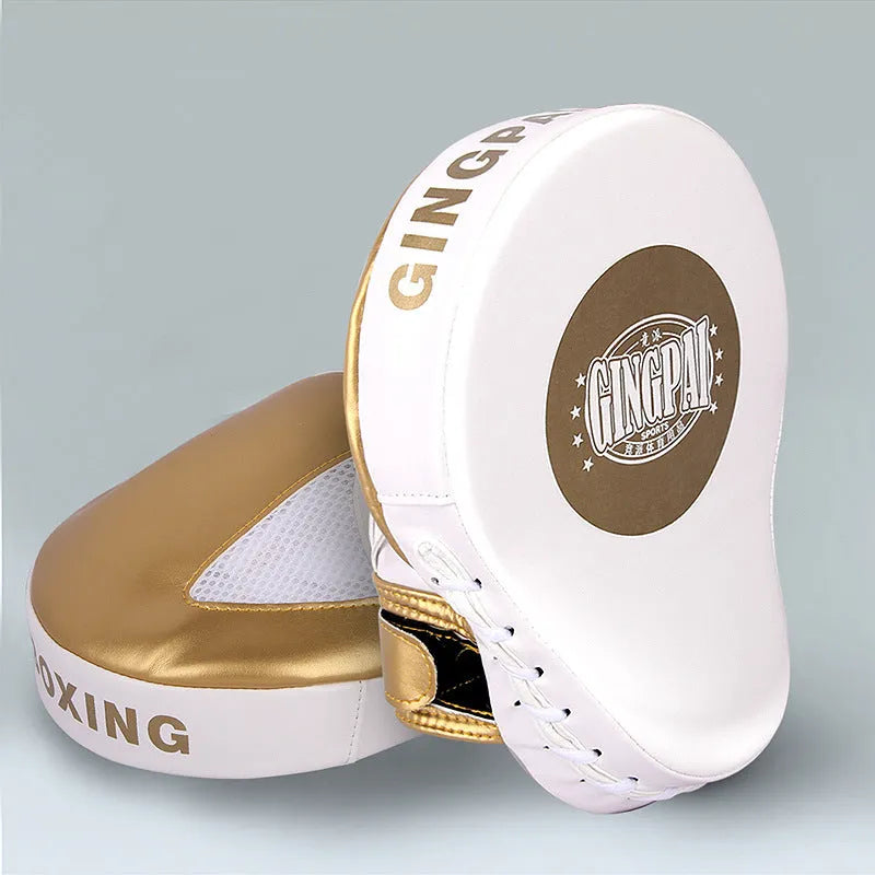 Vertical boxer sanda training target in gold or green PU leather for home martial arts practice.