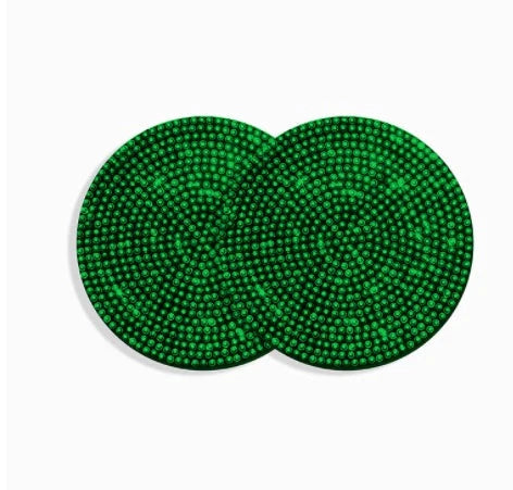 Bling car coasters with crystal rhinestones for cup holders, available in multiple colours