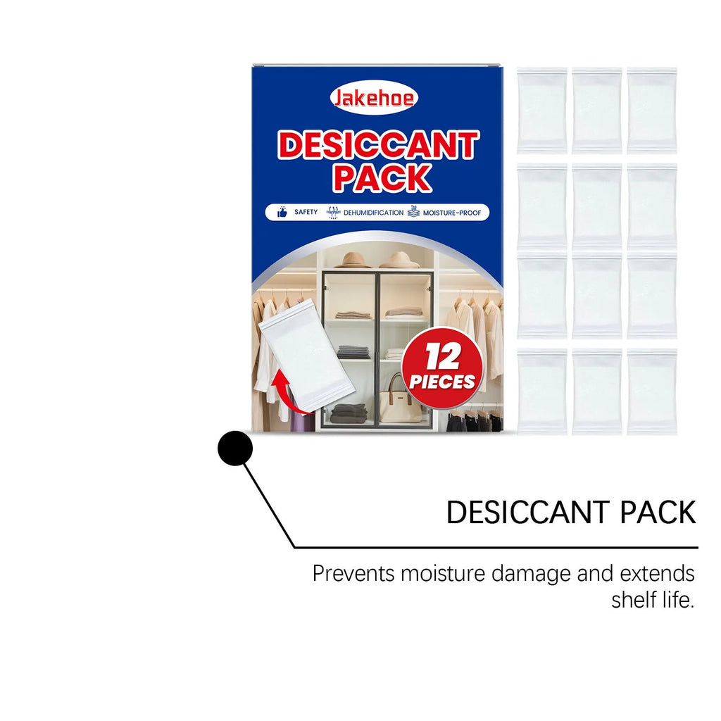 12 calcium chloride household desiccant packs for wardrobe and cupboard moisture control