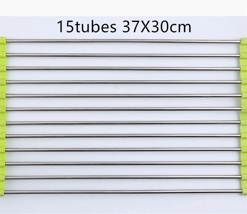 Stainless steel folding kitchen sink rack in various colours and sizes