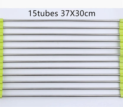 Stainless steel folding kitchen sink rack in various colours and sizes