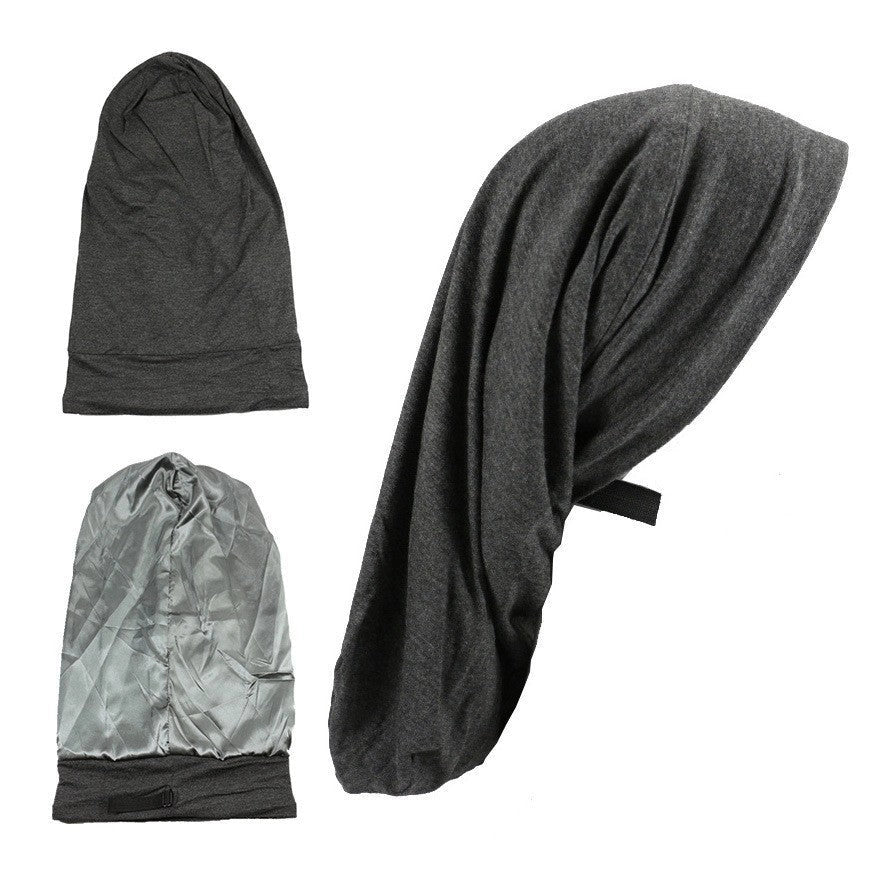 Women's adjustable satin-lined nightcap in various colours for hair protection