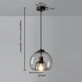 Modern minimalist glass chandelier with smoky gray shade, three-head platter design, 25x23cm dimensions, for dining room or bedroom