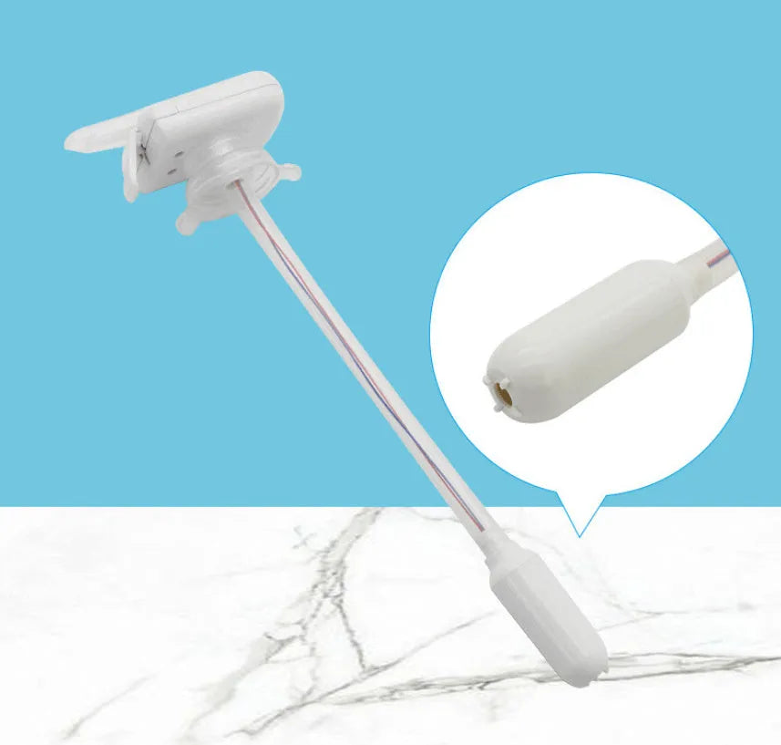 Electric beverage pumping device with a long straw and a blue pressure handle on a colour box.