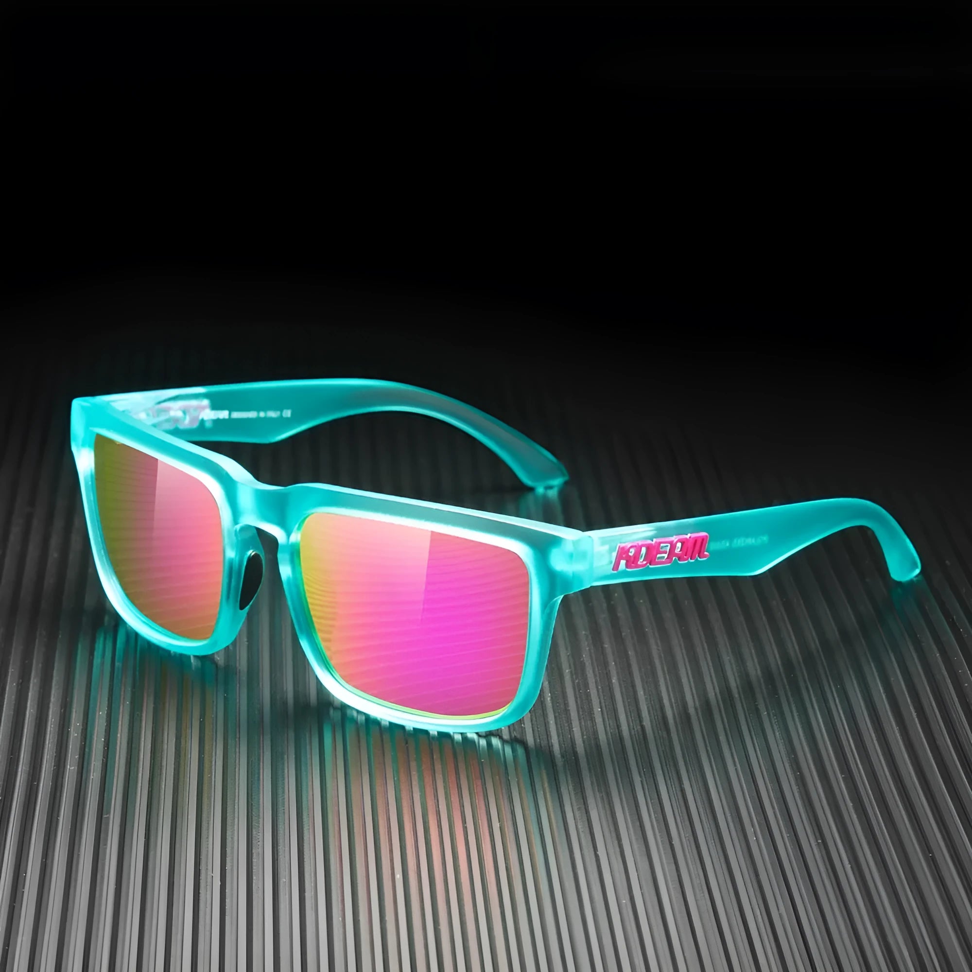 Square frame polarised sunglasses with TAC lenses and PC plastic frame in a selection of colours.