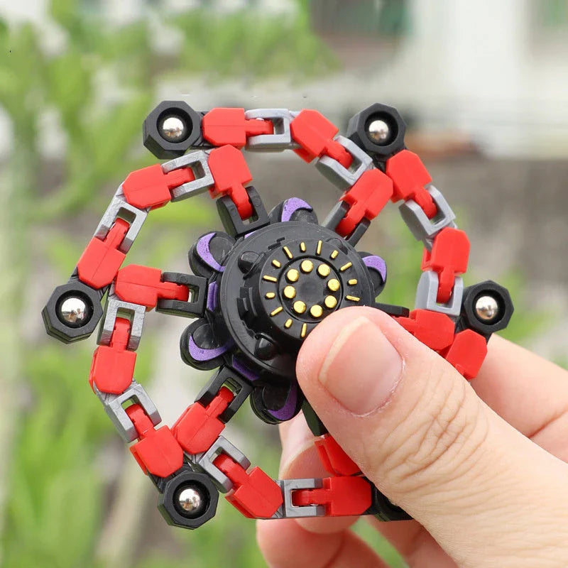 Transformative fidget spinner toy with deformable design, high-speed bearing, and suction cup for stress relief and entertainment