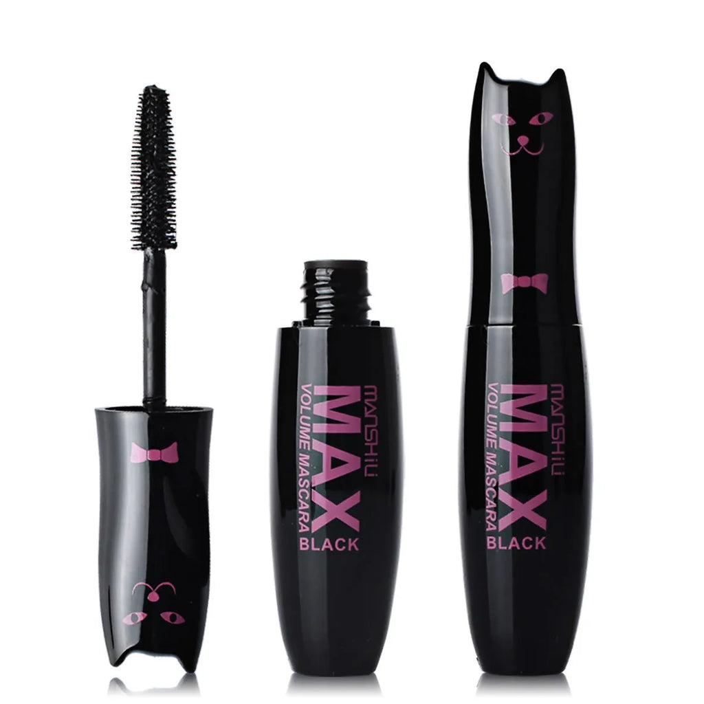 Cat Series mascara black tube with brush and black box packaging