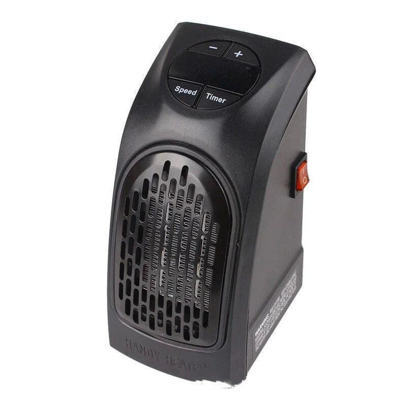 Compact ceramic fan heater with adjustable temperature settings for home and office use