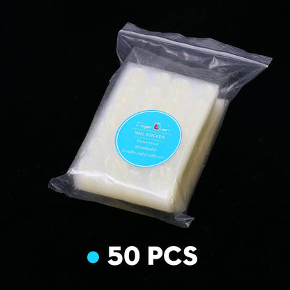 Transparent nail stickers with jelly glue for seamless nail art application